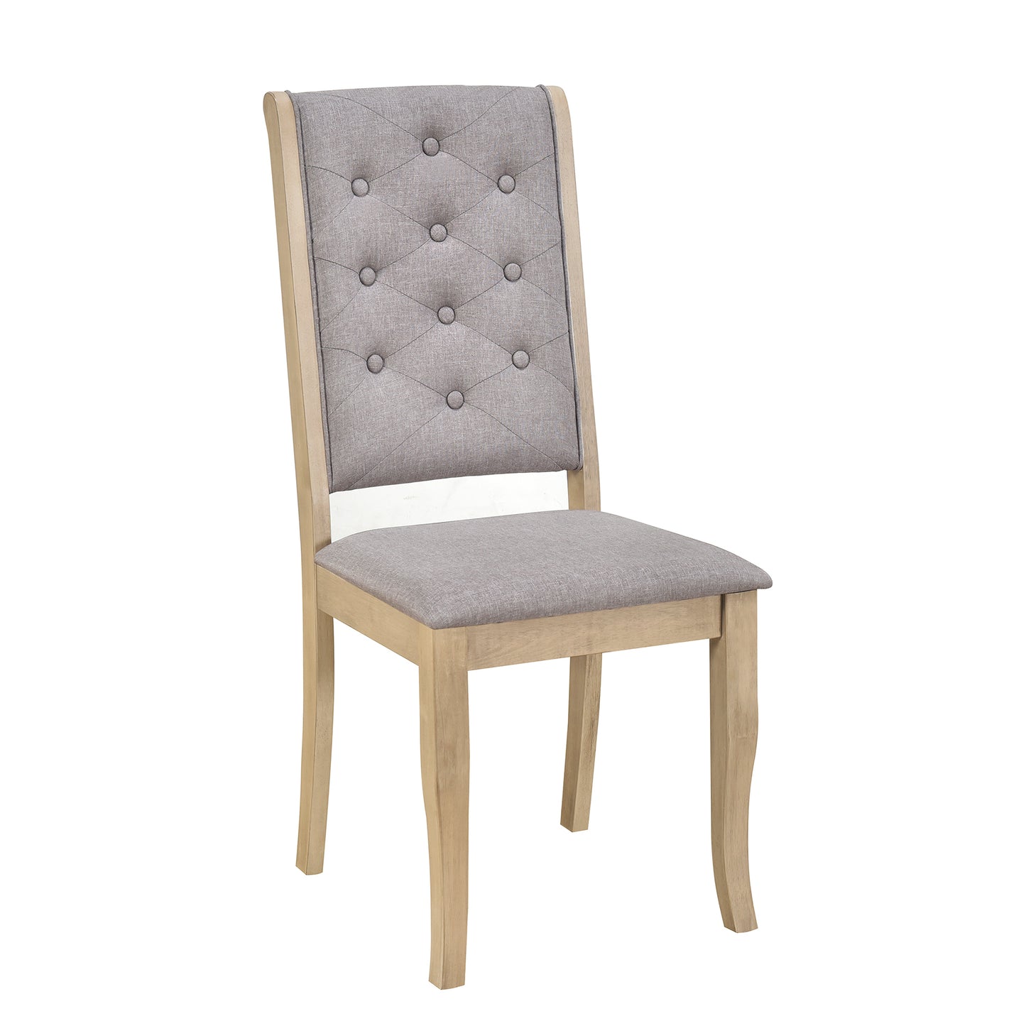 Juego de comedor retro de 6 piezas con patas de mesa con desplazamiento exclusivo y asientos tapizados (lavado gris)