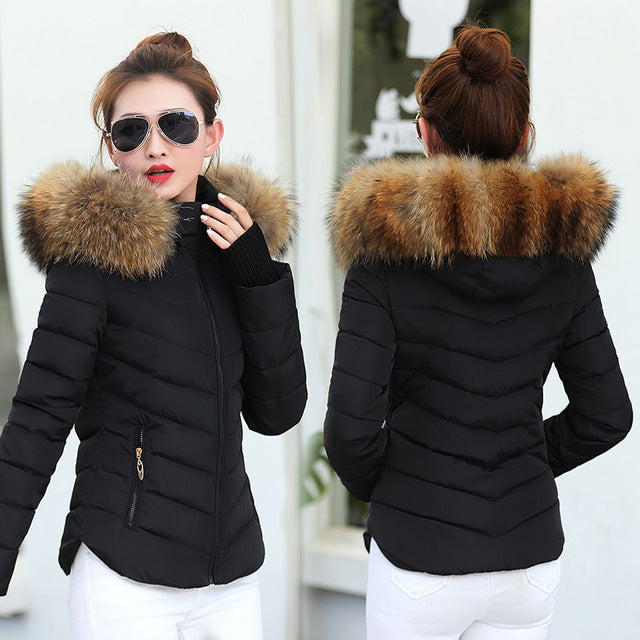 Women's Parka Coat Jacket with Fur Collar