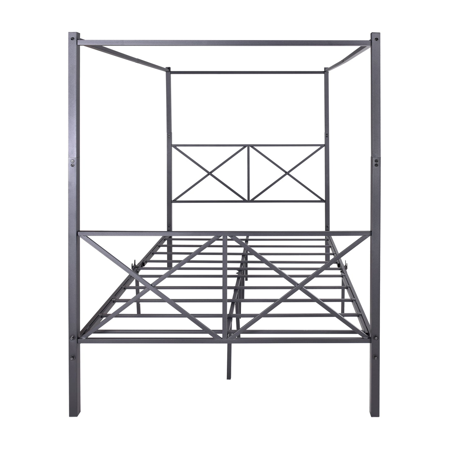 Full Size Metal Canopy X-Detail Bed Frame