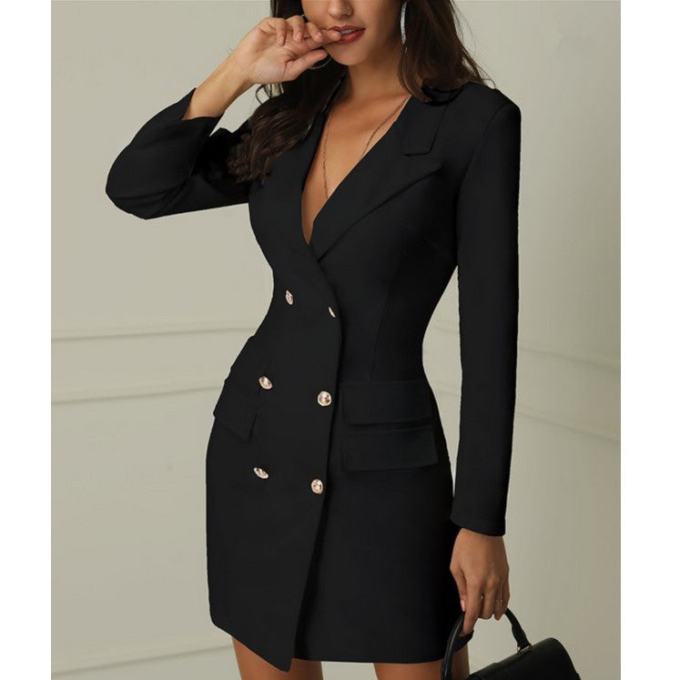 Double Breasted Lapel Dress