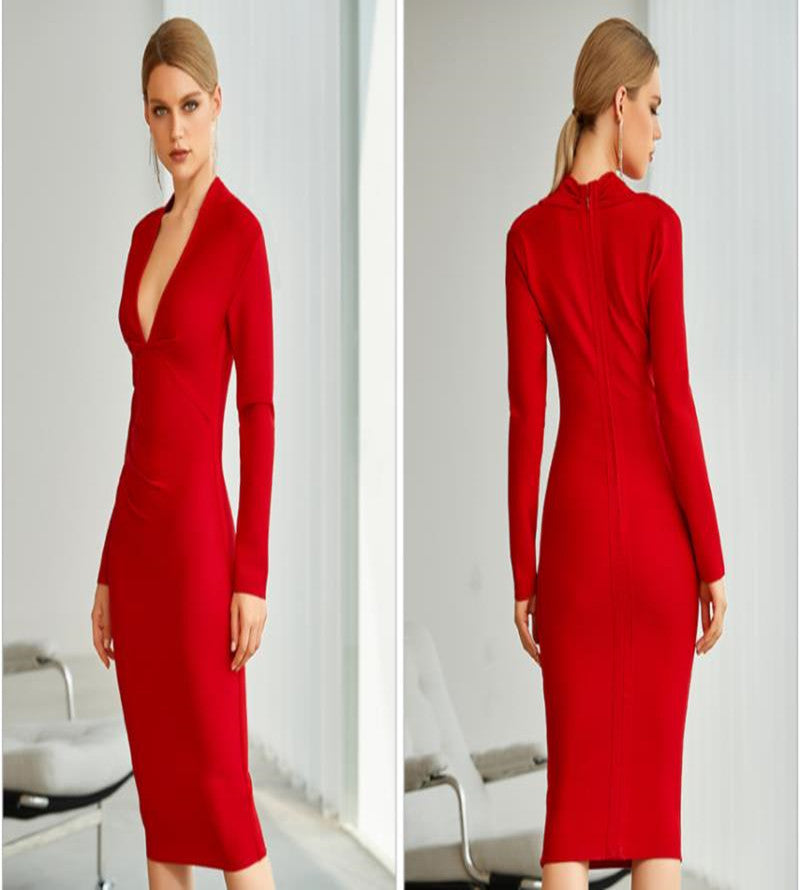 Vestido midi rojo