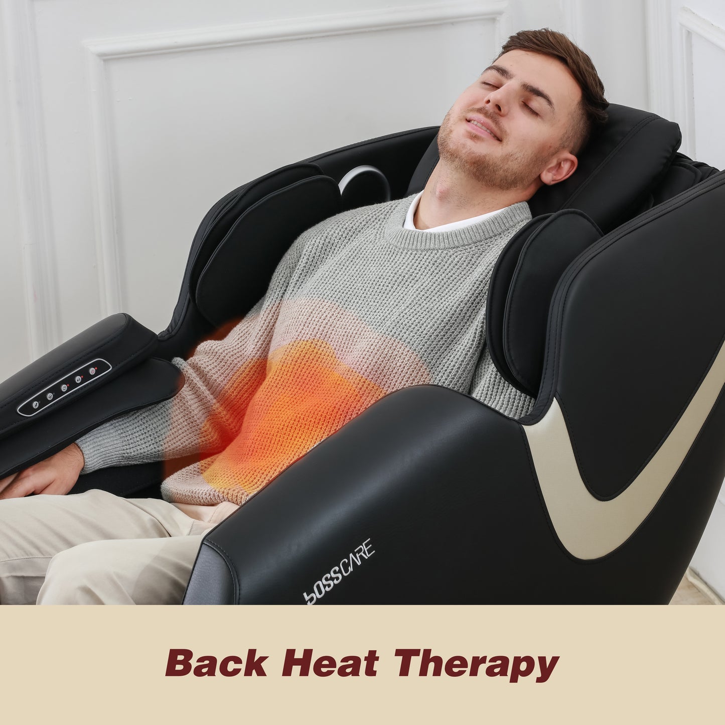 BOSSCARE Sillón reclinable de masaje con bolsa de aire de gravedad cero y altavoz Bluetooth de masaje con rodillo