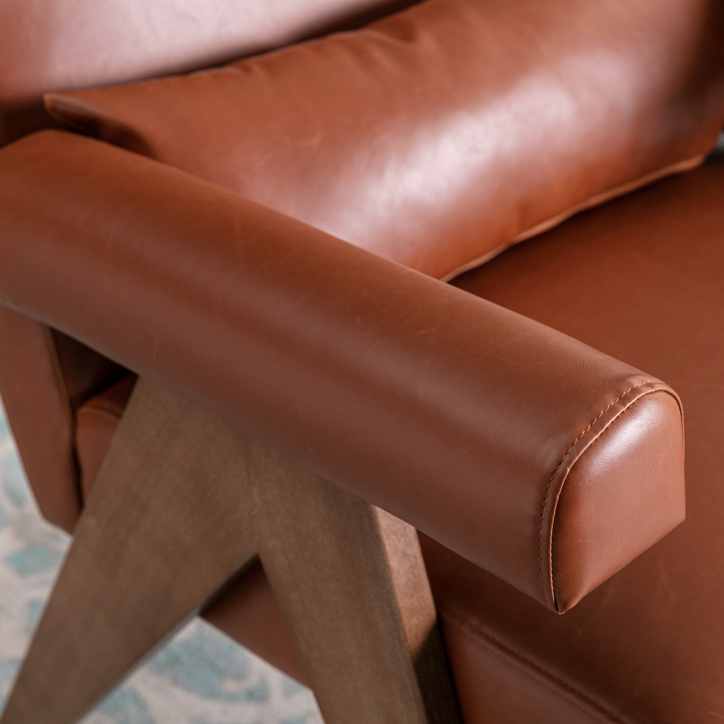 ANGLES WALNUT FINISH ACCENT CHAIR