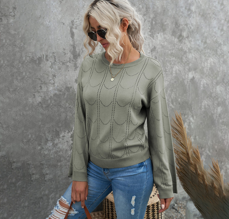 Suéter Work It con diseño de celosía y brazo de campana para mujer