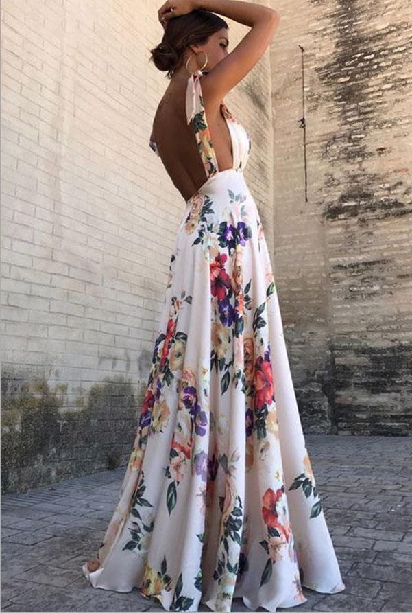 Vestido elegante sin espalda