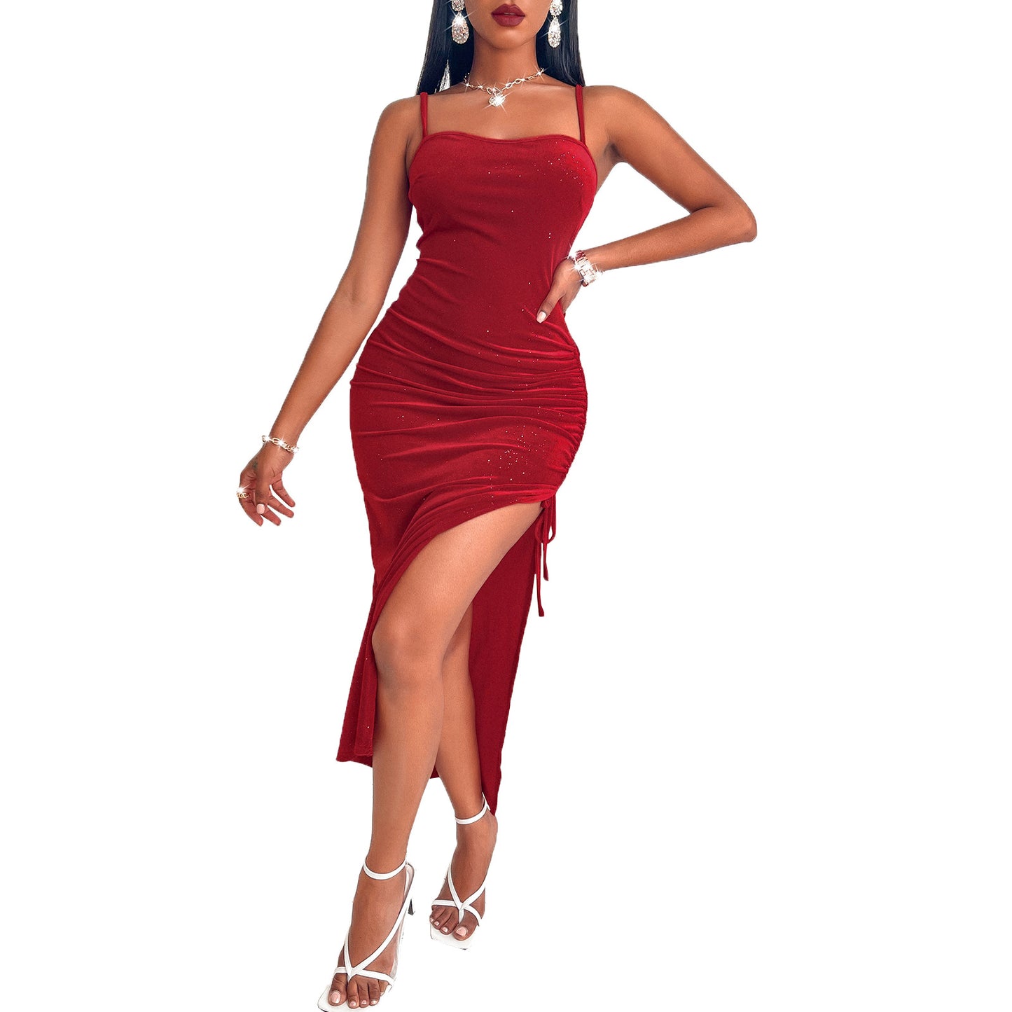 Funkelndes rotes Kleid