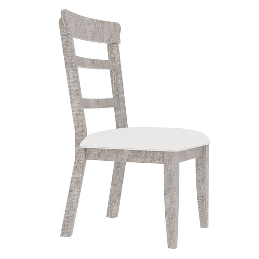 Set of 2 Upholstered Real Pine Wood Dining Chairs (19.1*24*37.4inch) Grey