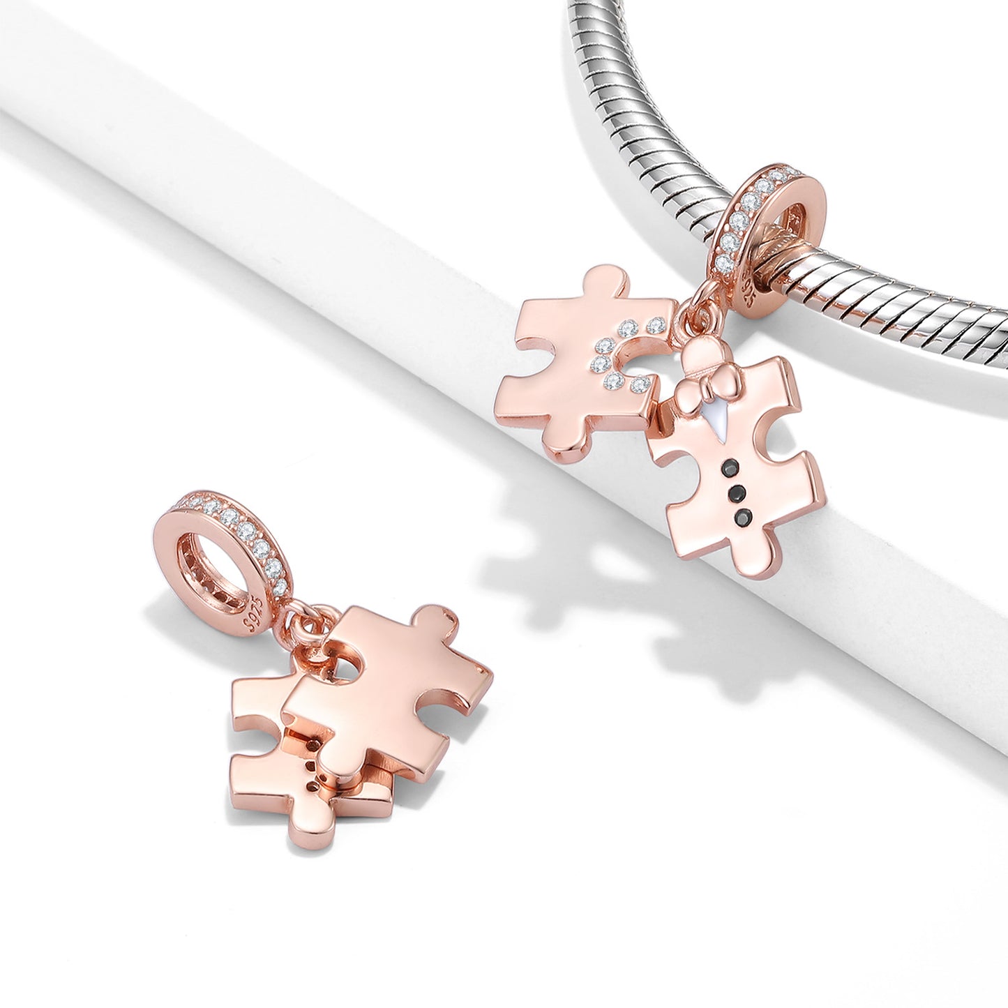 Found the Missing Piece Jigsaw Pendant Rose Gold Plated Valentine's Day Gift