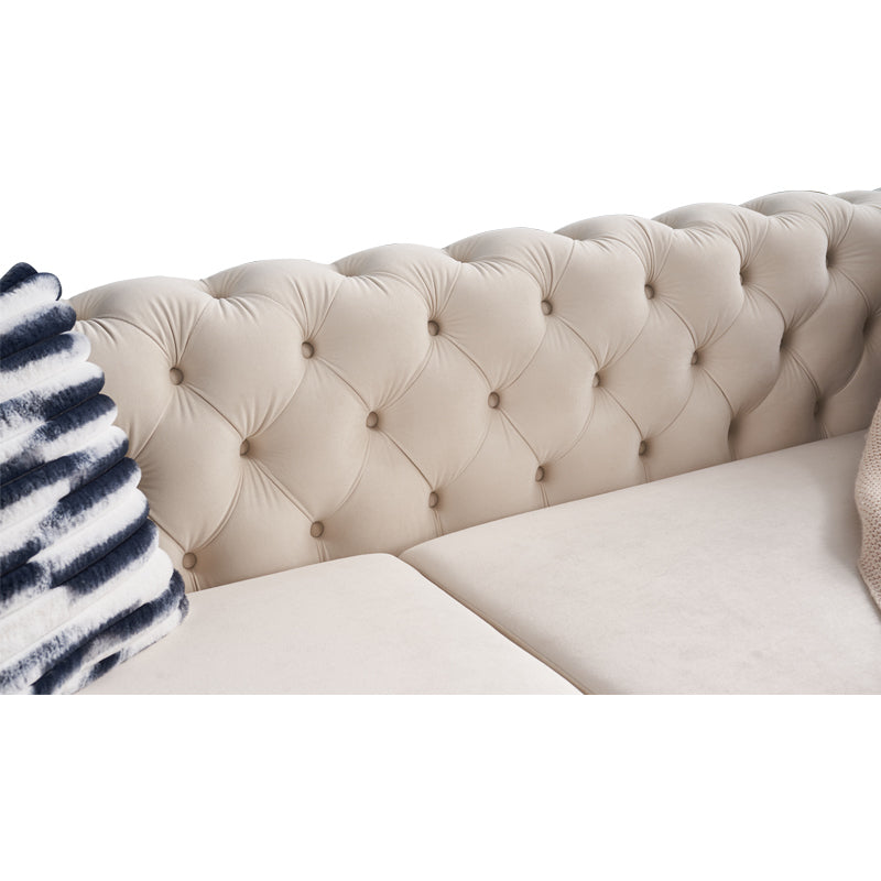 Modern Cream Tufted Sofa