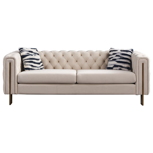 Modernes cremefarbenes getuftetes Sofa